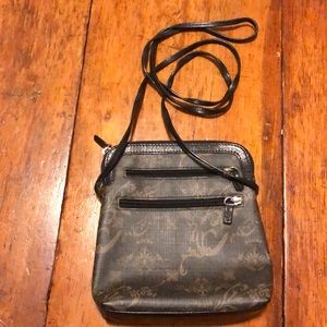Giudi cross body shoulder purse black and brown
